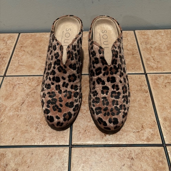 Soul Naturalizer Leopard Print Haley Mule Wedge Size 6 - Picture 3 of 10